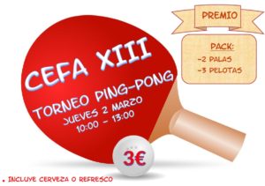 Cartel XIII CEFA ping pong 2 marzo